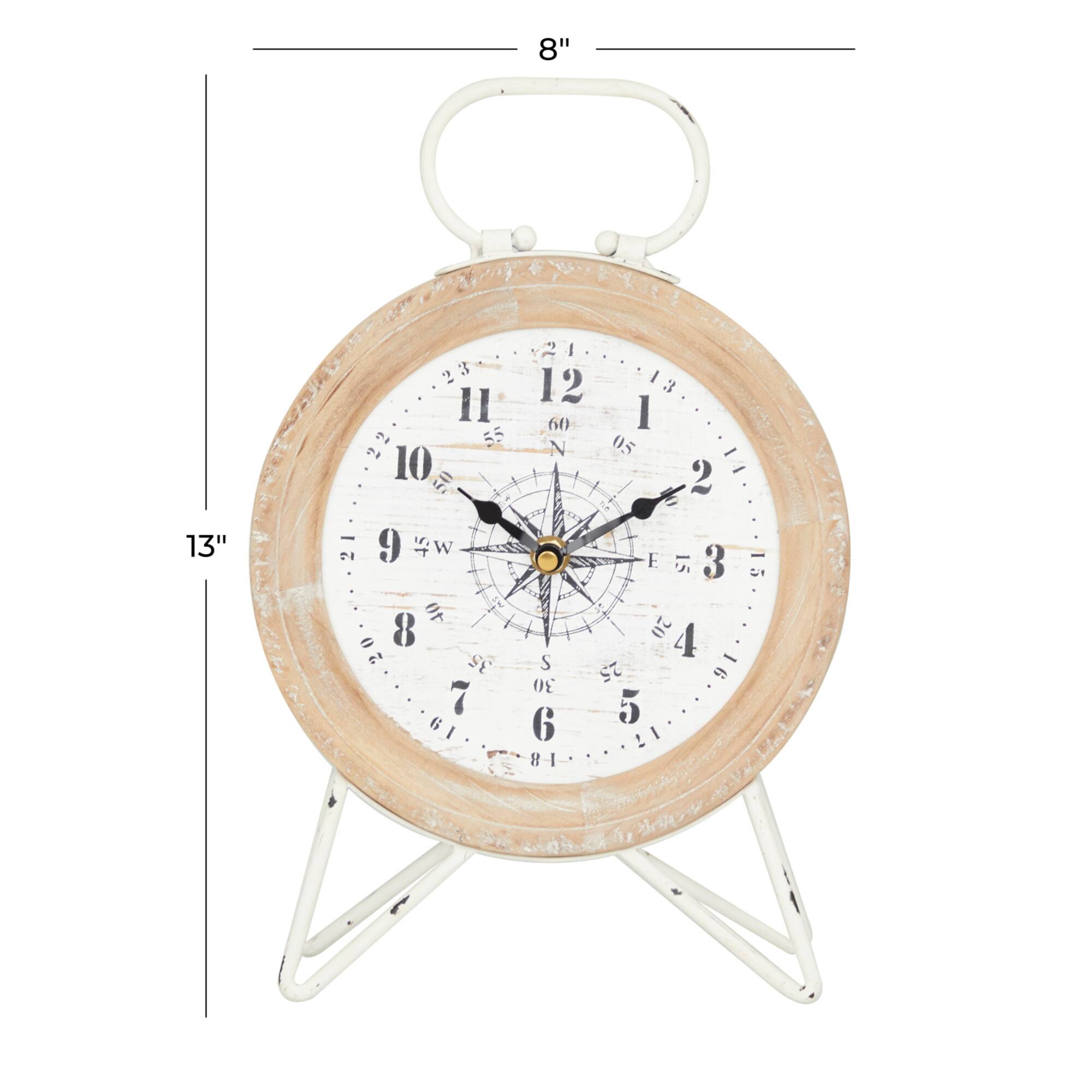 13" Brown Metal Eclectic Clock